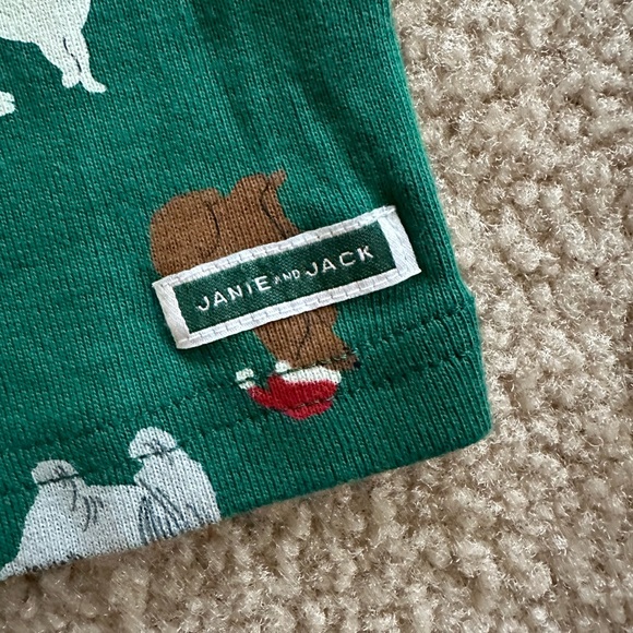 Janie and Jack kids boys toddler Christmas dog print pajamas shirt - Picture 2 of 5